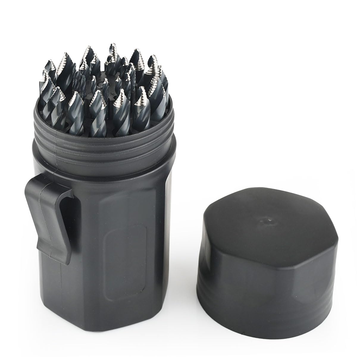 Stark USA 29-piece turbo step drill bit set for fast, clean cuts in acrylic and metal.