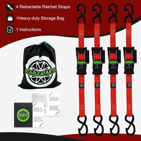 STARLEAPARTS retractable ratchet strap durable polyester webbing supports long trips.