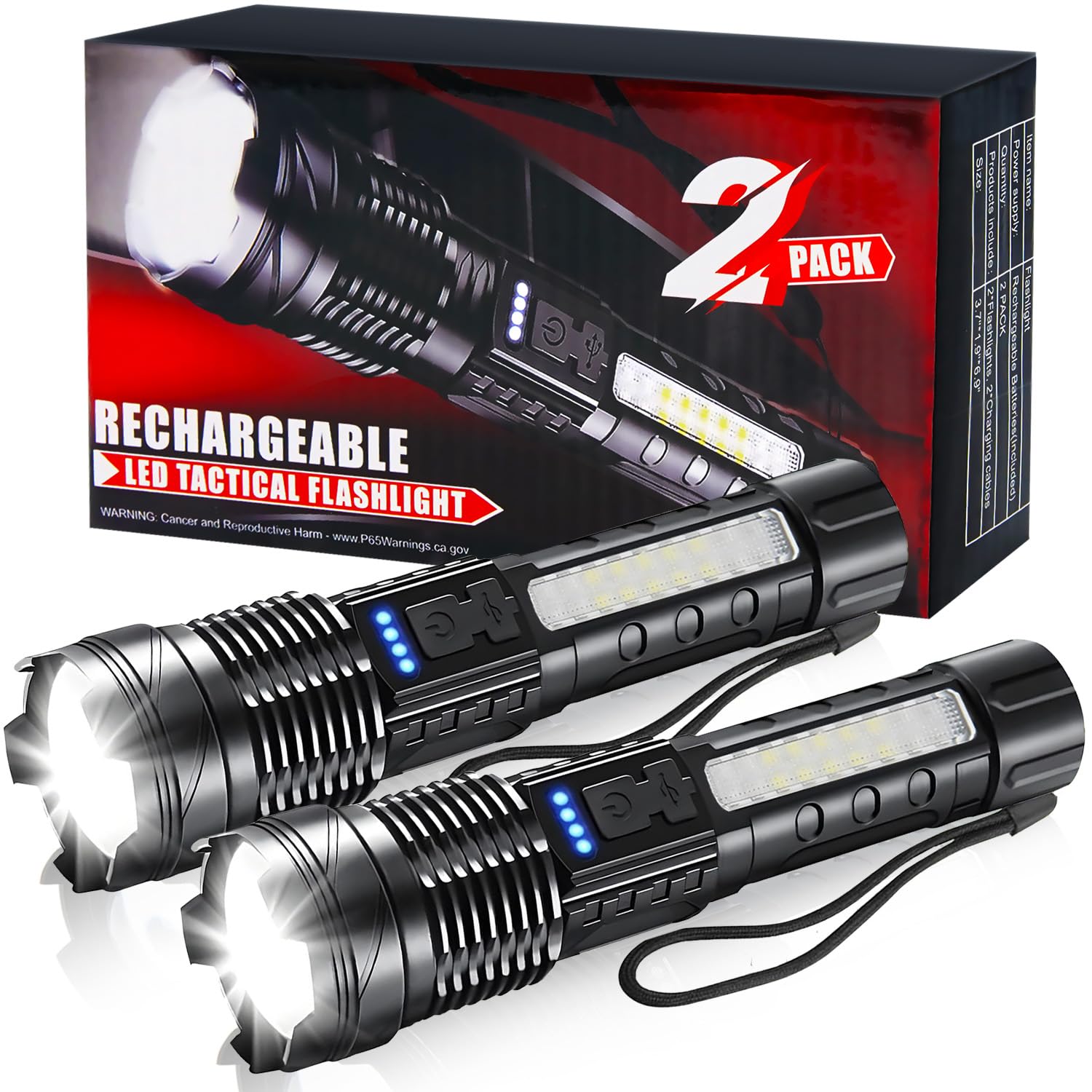 StarLume two-pack LED flashlights with bright beam for home emergencies.