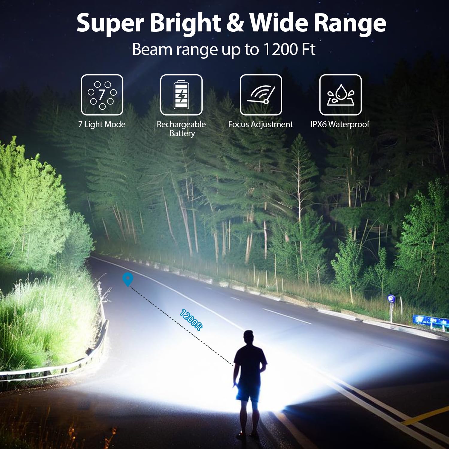 StarLume two-pack LED flashlights with seven modes for camping.