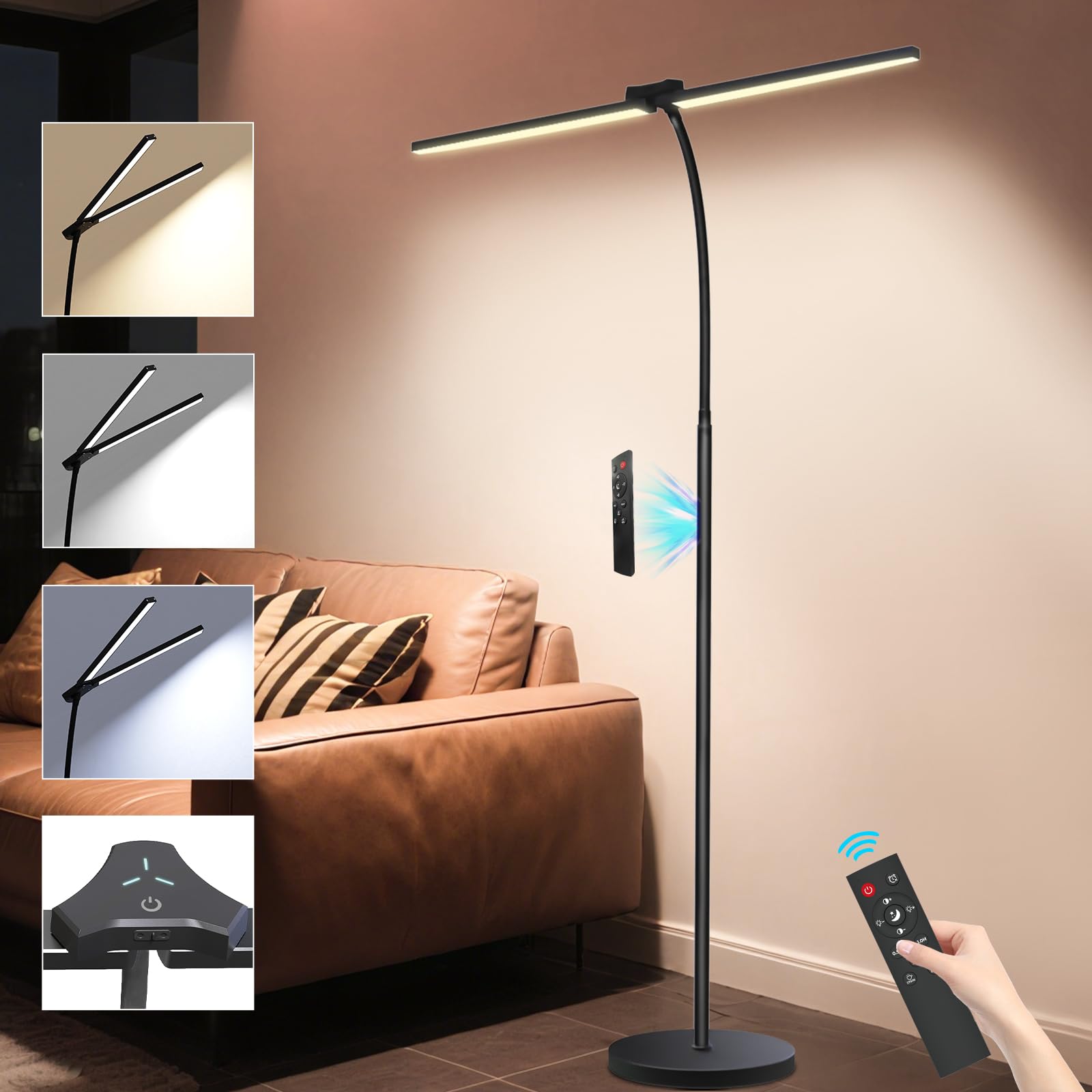 StarMoitic 24W dual-head lamp overview showing wide glare-free coverage for workspaces.