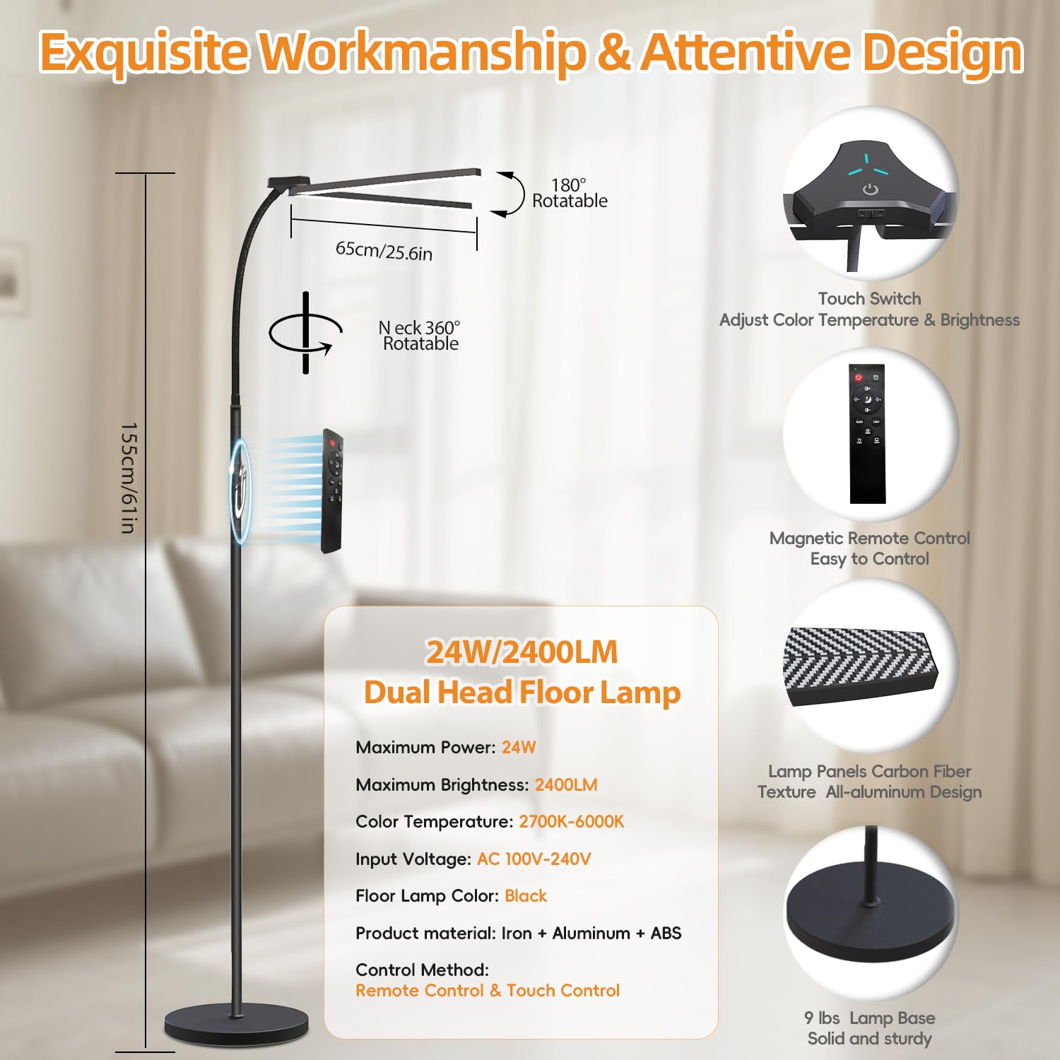 StarMoitic 24W heavy base ensures stability in busy work areas.