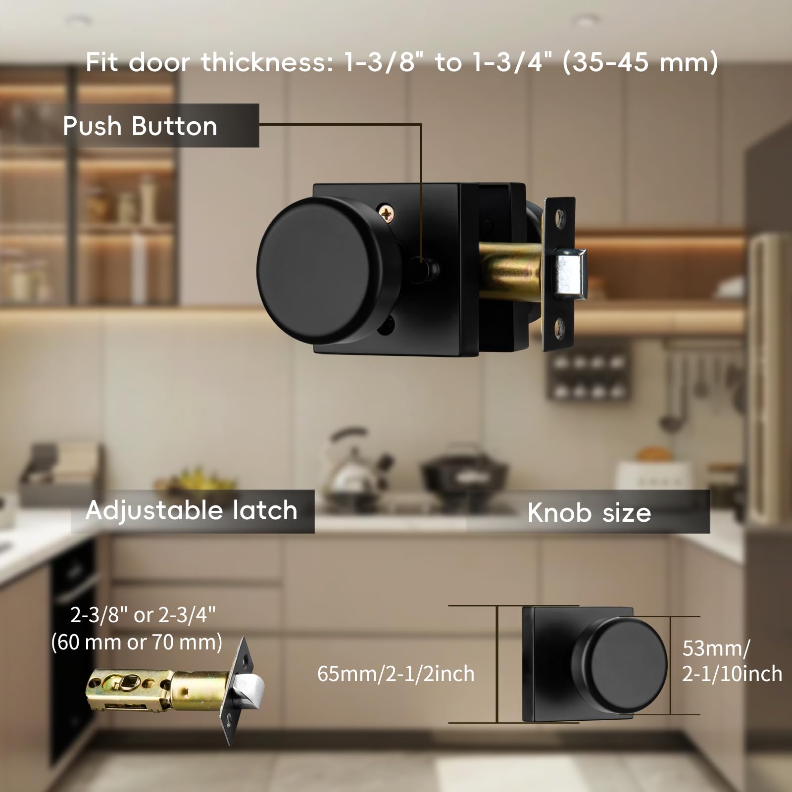 STARPY adjustable backset and 45-degree latch for versatile fit
