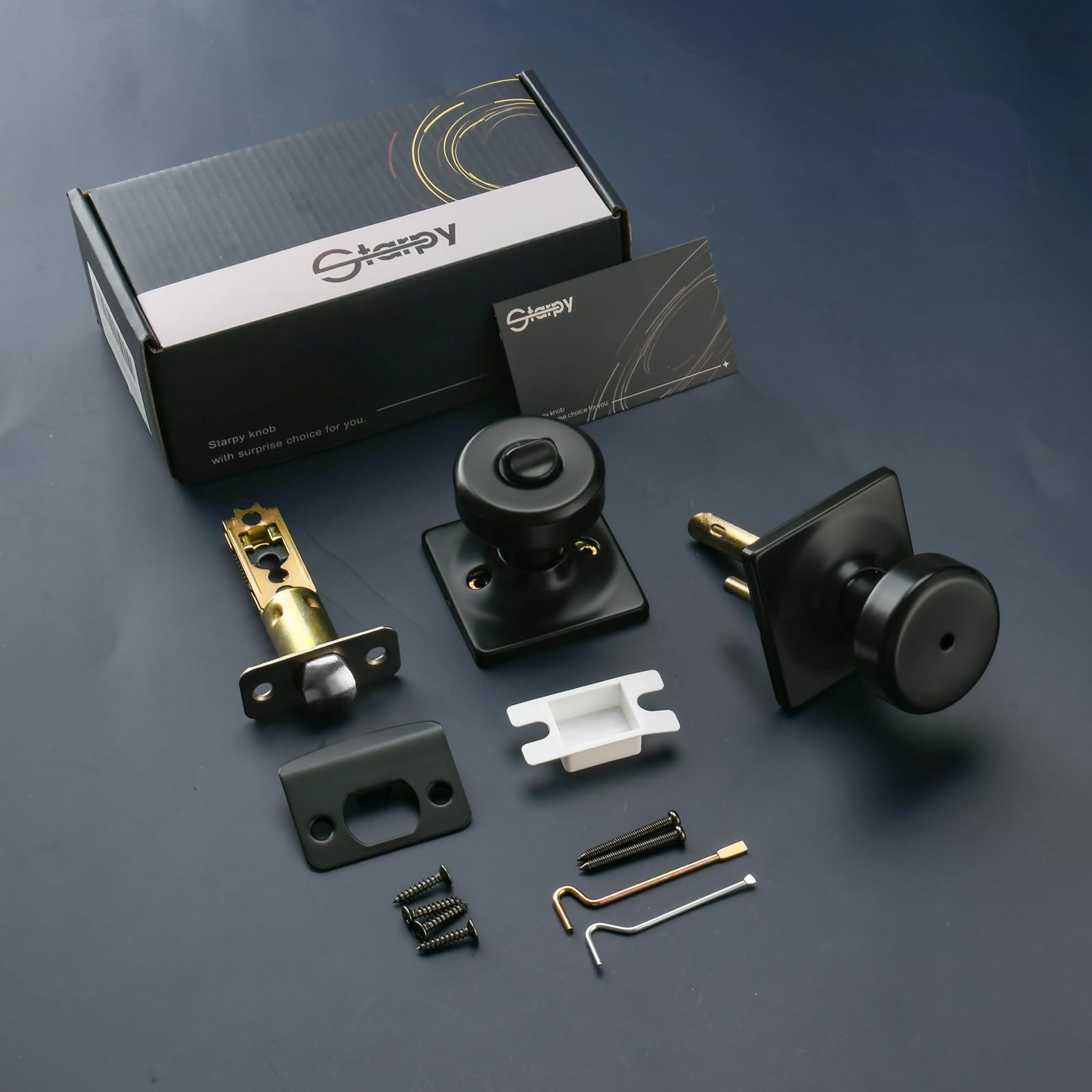 Starpy interior door handles for bath and bedroom with simple, tool-friendly installation