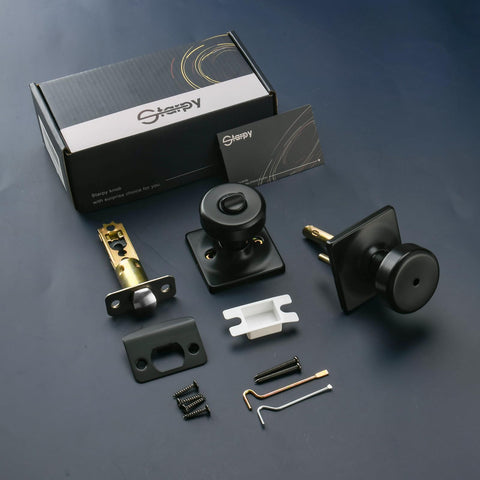 Starpy interior door handles for bath and bedroom with simple, tool-friendly installation