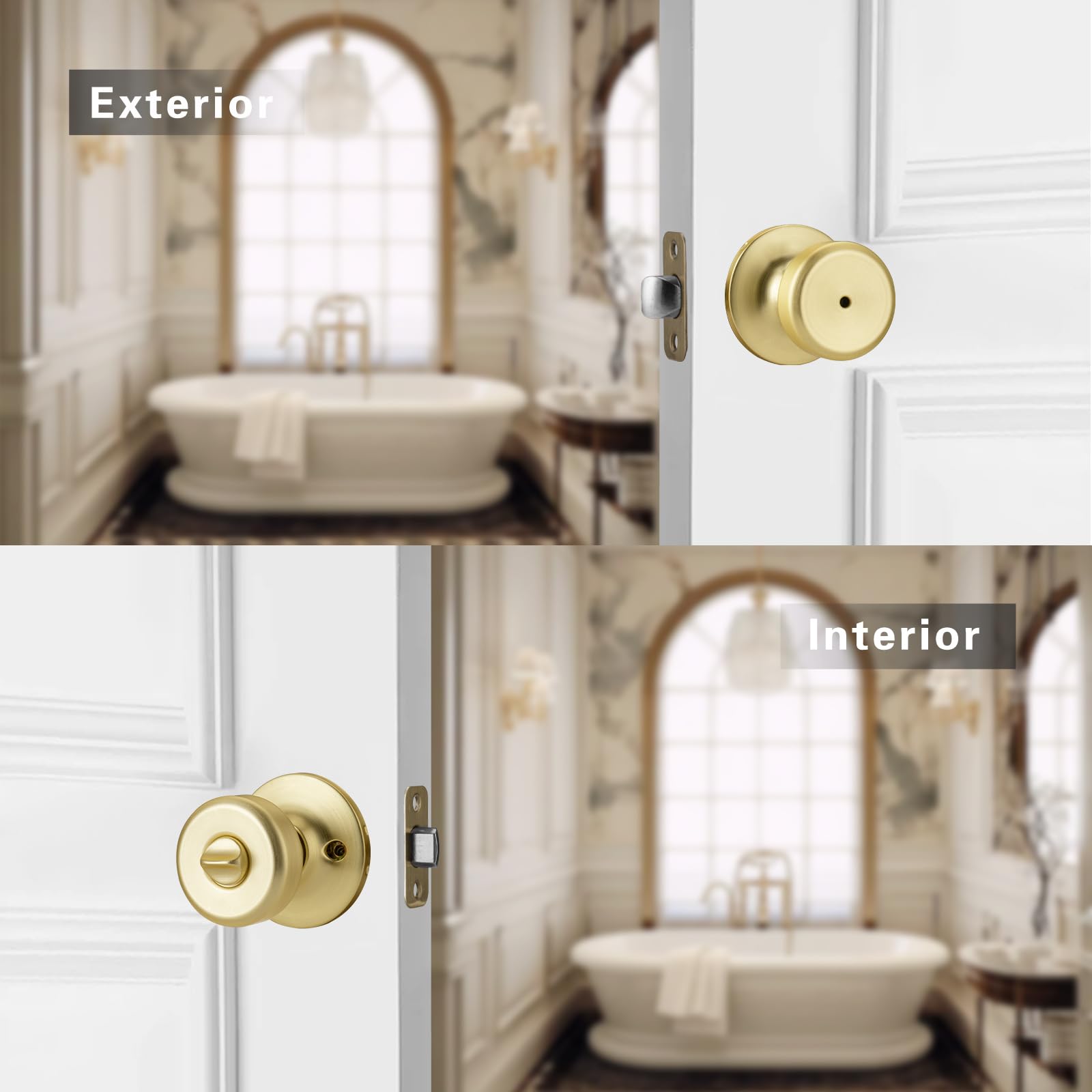 STARPTY privacy knob with inside turn button for bathrooms