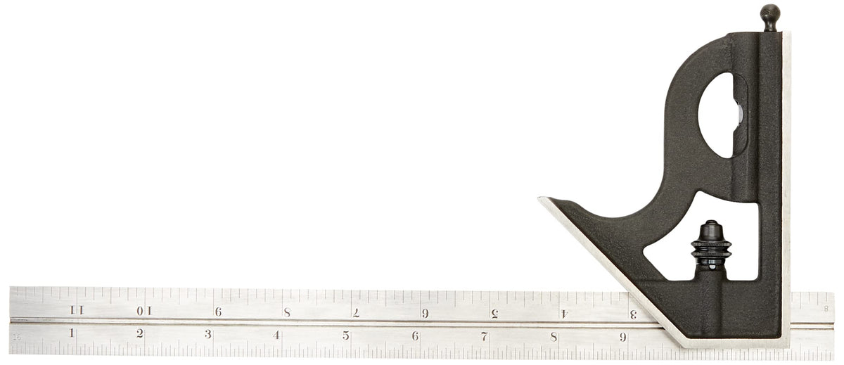 Starrett 11H-12-4R blade close-up shows precise 4R graduations for accurate readings.