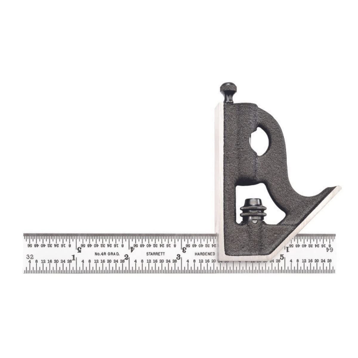 Starrett 11H-6-4R combination square front view for precise layouts and durable build.