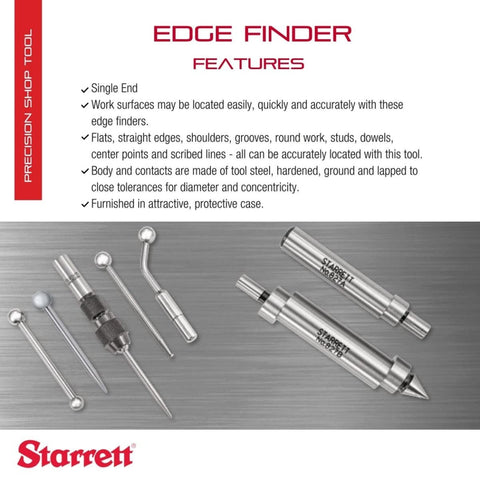 Starrett 827 Edge Finder tip with 0.200 in contact for precise locating.