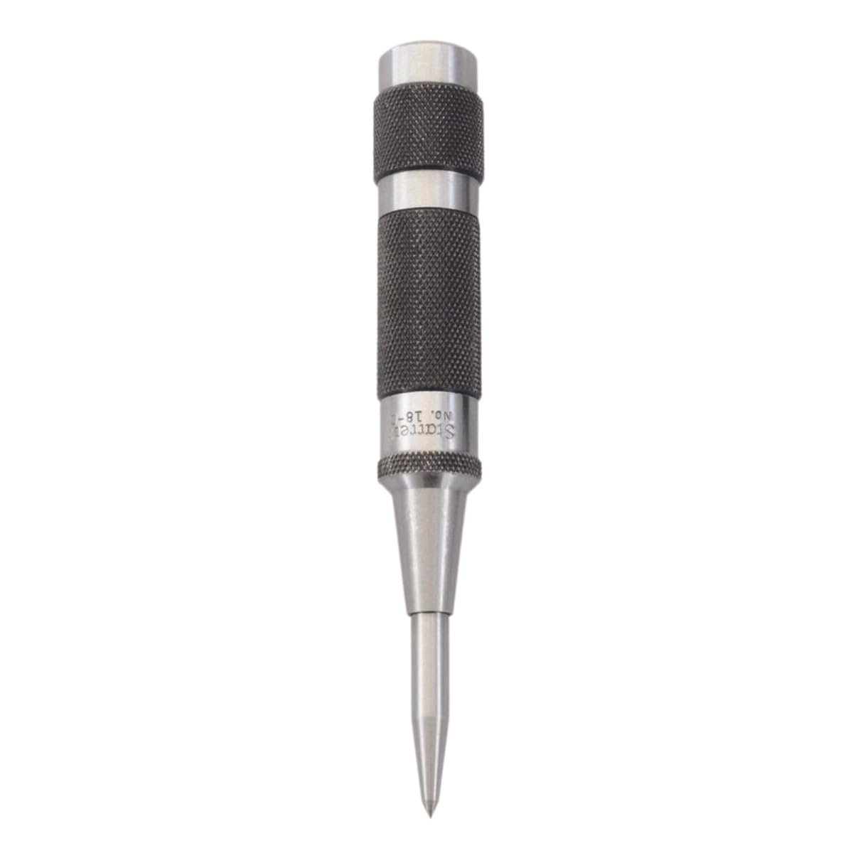 Starrett automatic center punch showing 5-1/4 inch length for precise drilling marks
