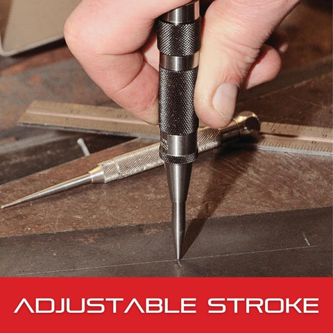 Starrett Automatic Center Punch demonstrates precise marking for repeatable indents.