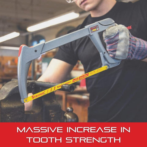Starrett 12-inch blade designed for interrupted cuts in tight spaces