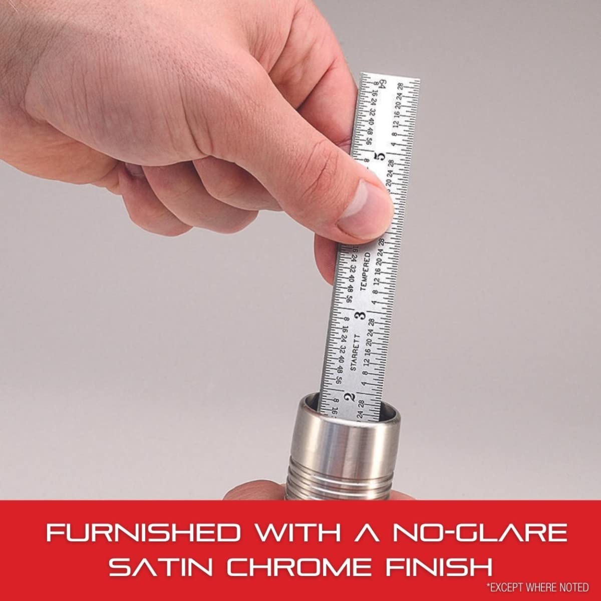 Starrett C604RE 6-inch satin chrome rule displaying 32nds and 64ths