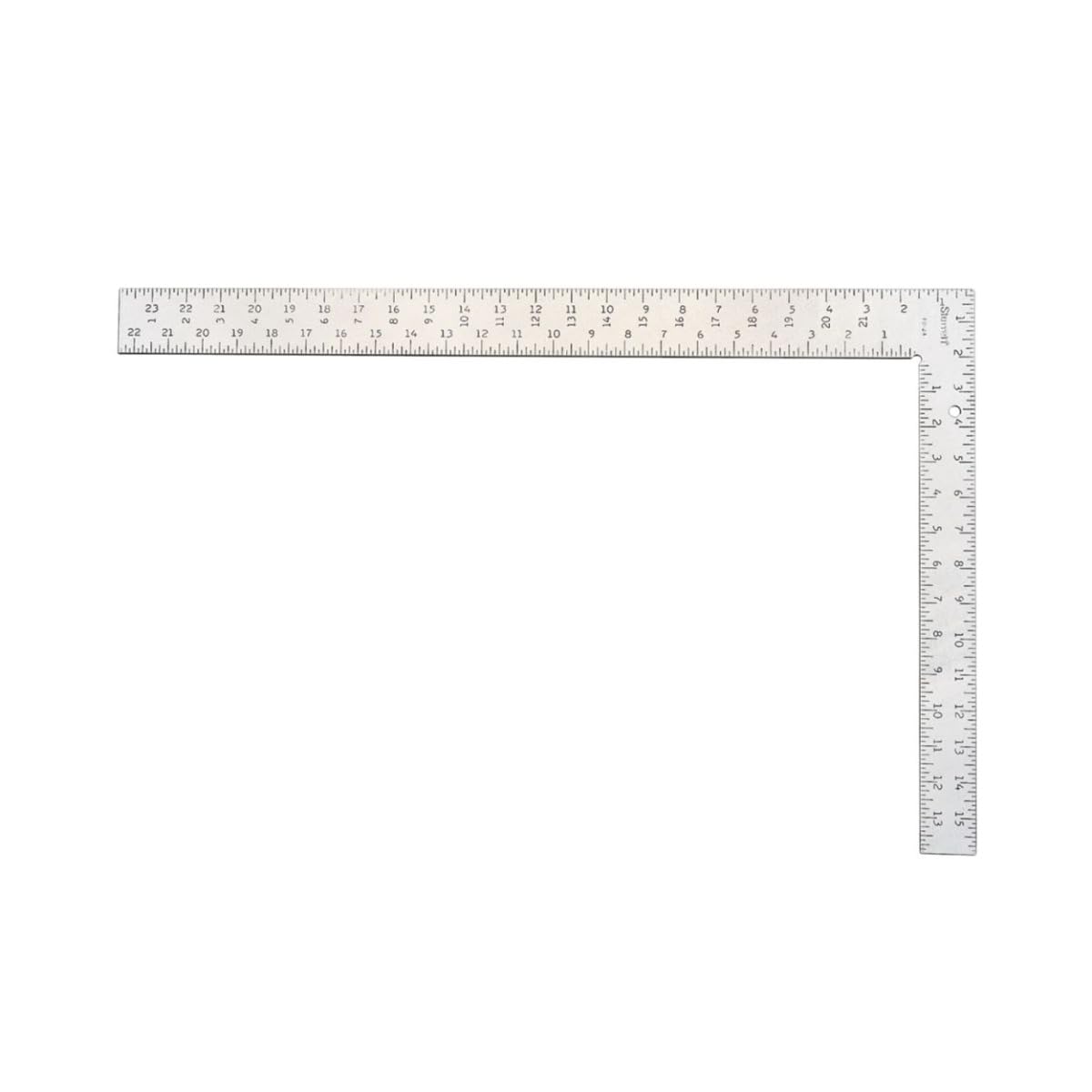 Starrett FS-24 framing square face with 1/8-inch graduations for precise layouts