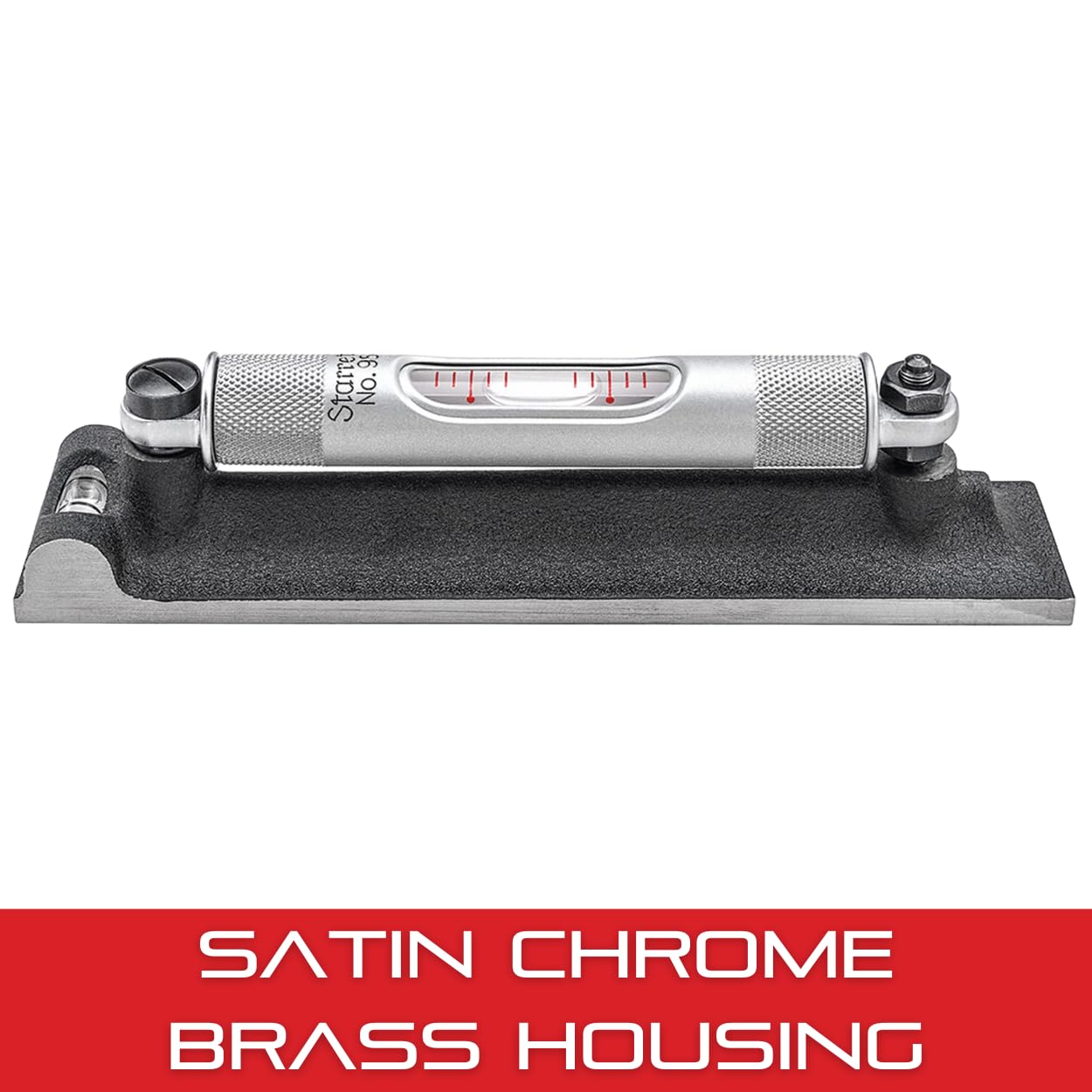Starrett machinists level cast-iron base provides durable stability during tasks.