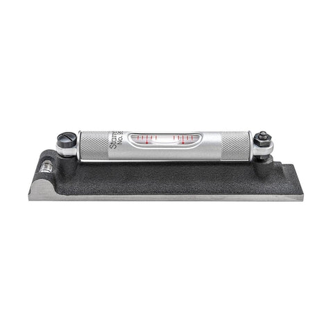 Starrett machinists level with ground main vial for precise horizontal alignment on 6-inch projects.
