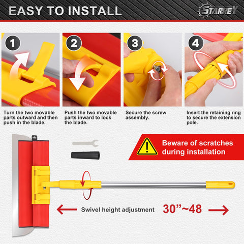 STARREY 24-inch skimming blade covers large areas with even pressure
