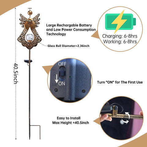 Starryfill easy-to-install garden stake angel light for outdoor spaces.