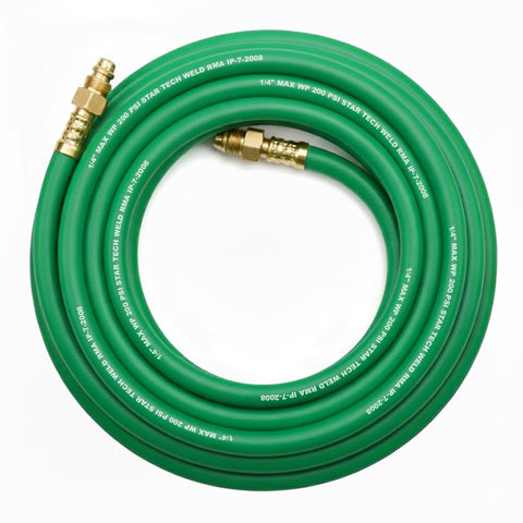 STARTECHWELD 50 ft argon hose, coiled, ready for extended MIG/TIG setups.