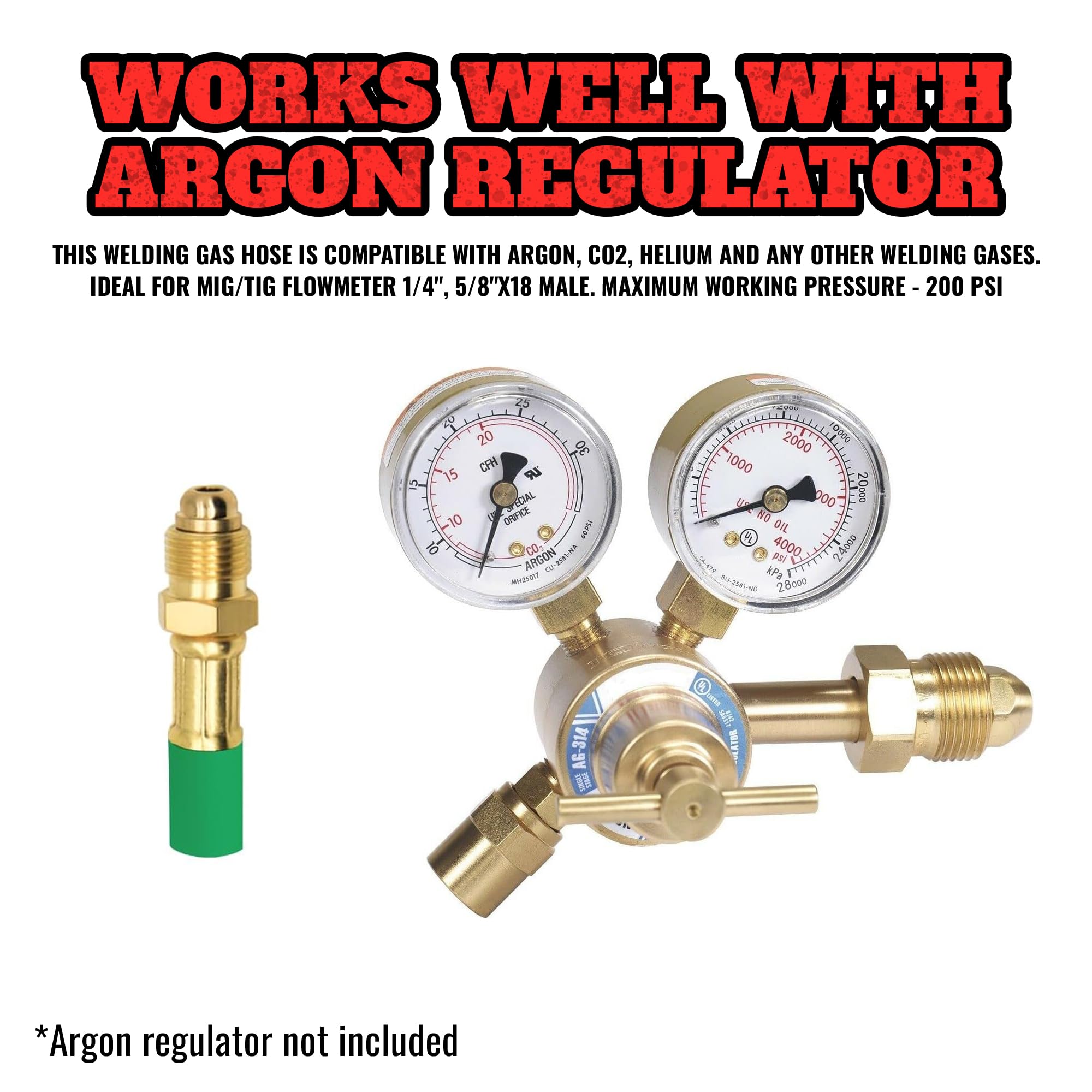 STARTECHWELD compatible with argon, CO2, helium for versatile welding gas flow.