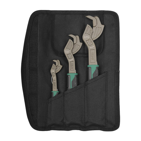 STARTRUAL 6-inch self-adjusting pipe wrench for quick one-handed operation.
