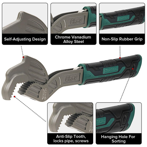 STARTRUAL 8-inch self-adjusting wrench ideal for mid-sized plumbing tasks.