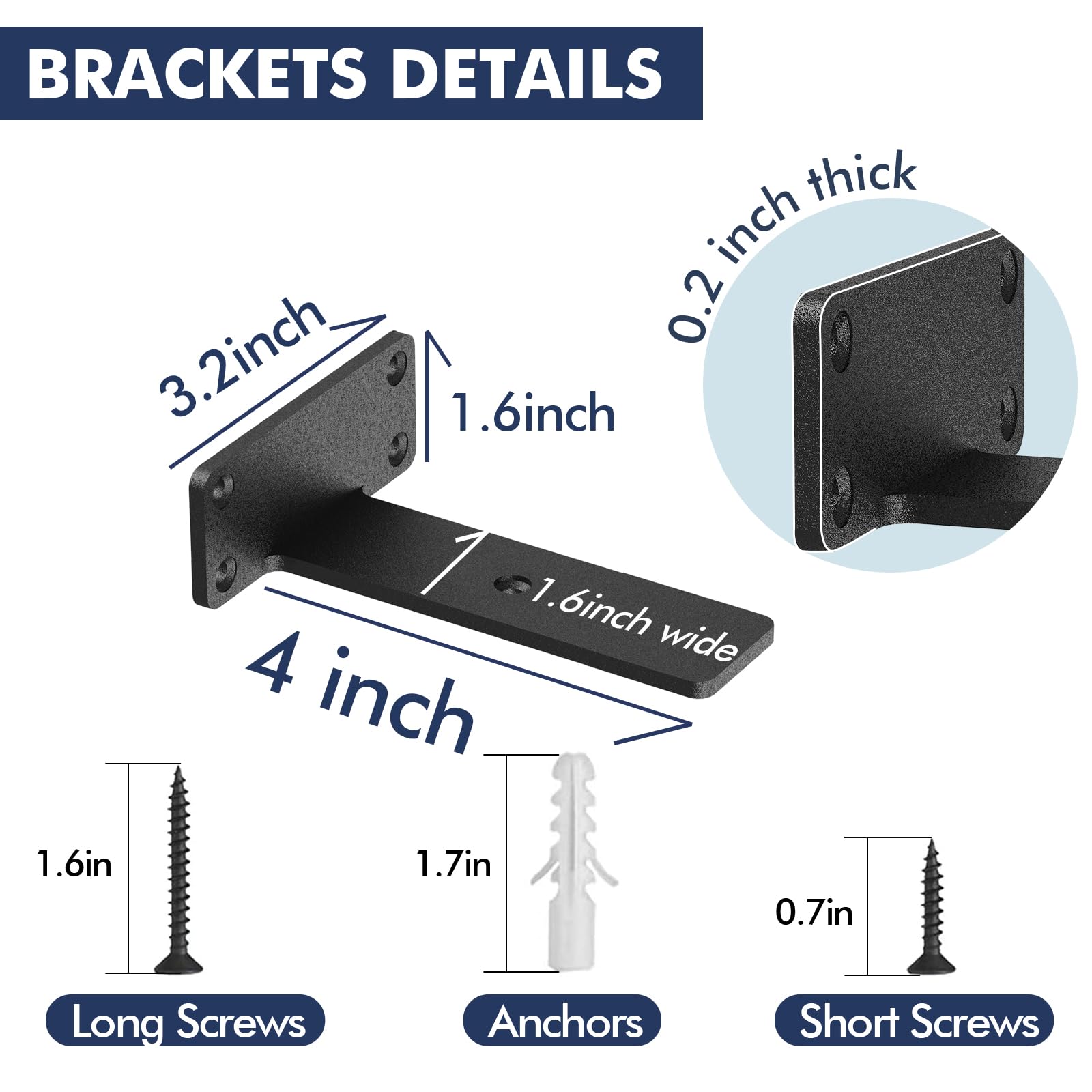 Starunder 4-inch heavy-duty L bracket offers strong support for daily shelves.