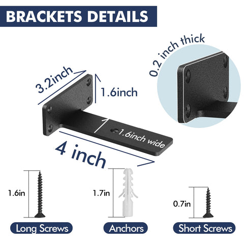 Starunder 4-inch heavy-duty L bracket offers strong support for daily shelves.