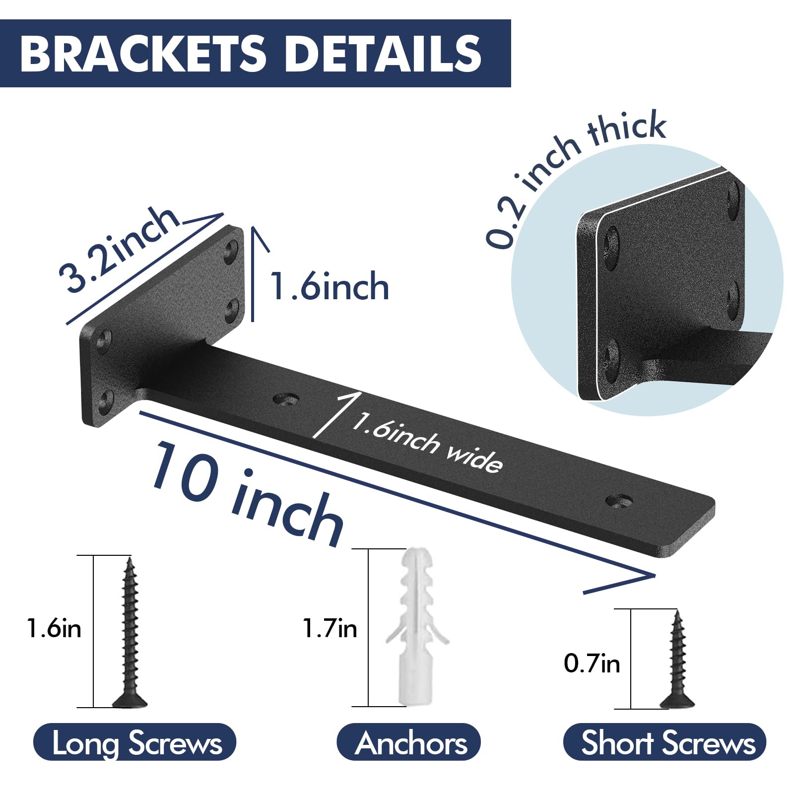 Starunder 4-pack includes screws and anchors for flush mounting.