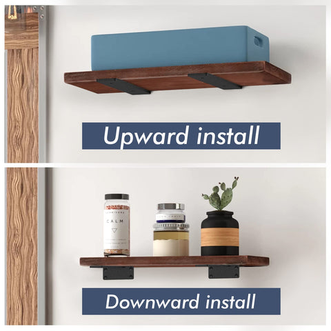 Starunder hidden-base floating brackets mounted under a shelf for a seamless look.