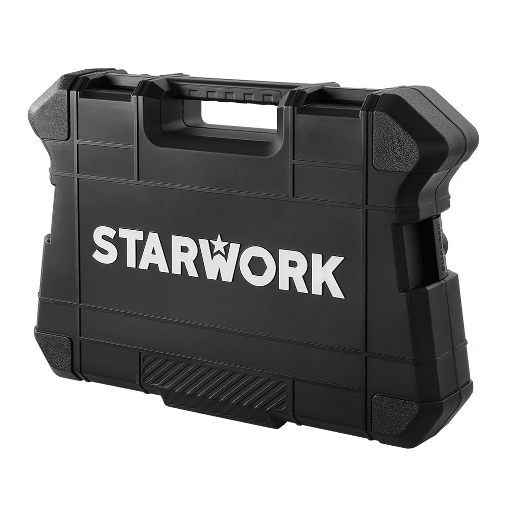 STARWORK 6-point sockets grip fasteners firmly to prevent slip.