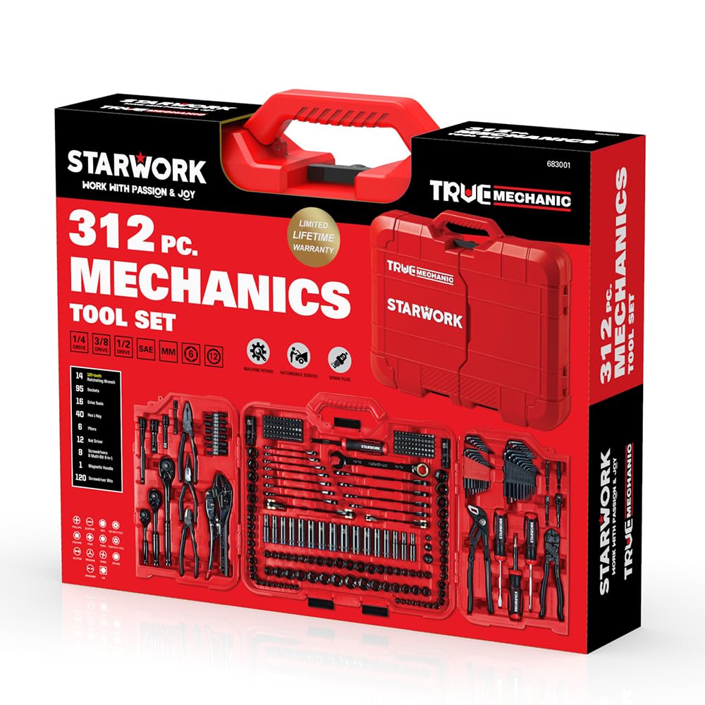 STARWORK True Mechanic double box end wrench set with mixed sizes