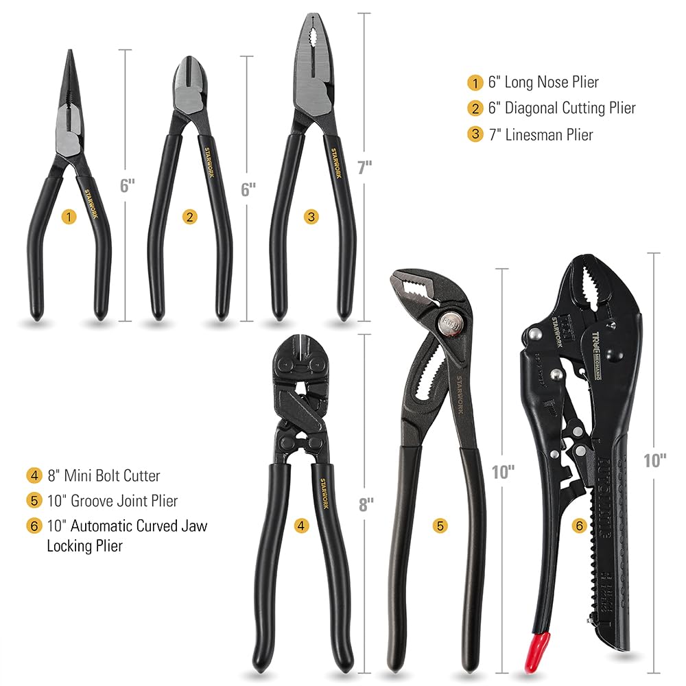 STARWORK True Mechanic long nose pliers for reach and grip