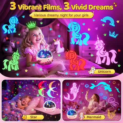 STARYOU night light provides unicorn, star, and mermaid projections for dreamy nights