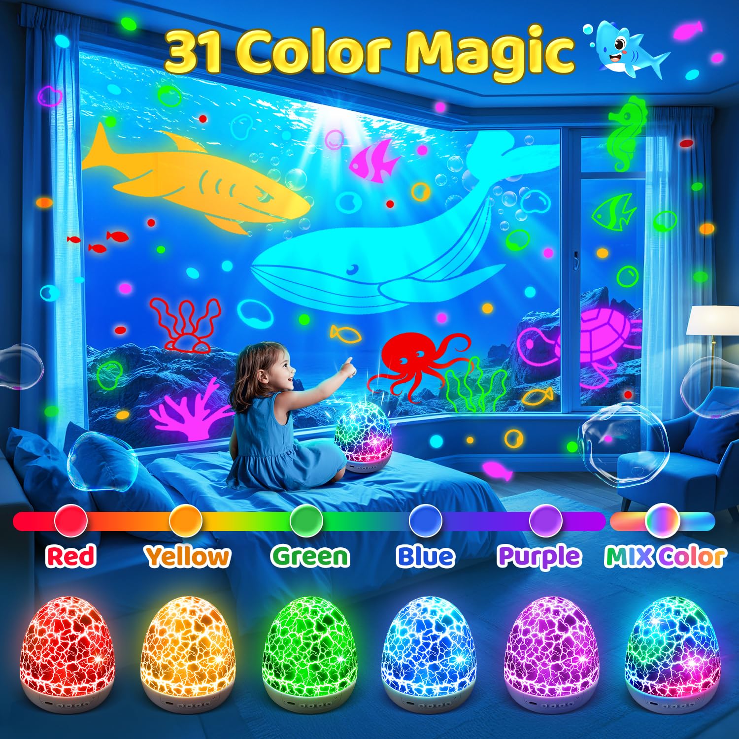 Staryou night light projector offering 15 sleep sounds for calm nights