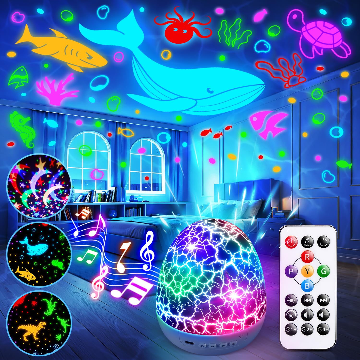 Staryou night light projector with Easter Eggs visuals for calming bedtime routines