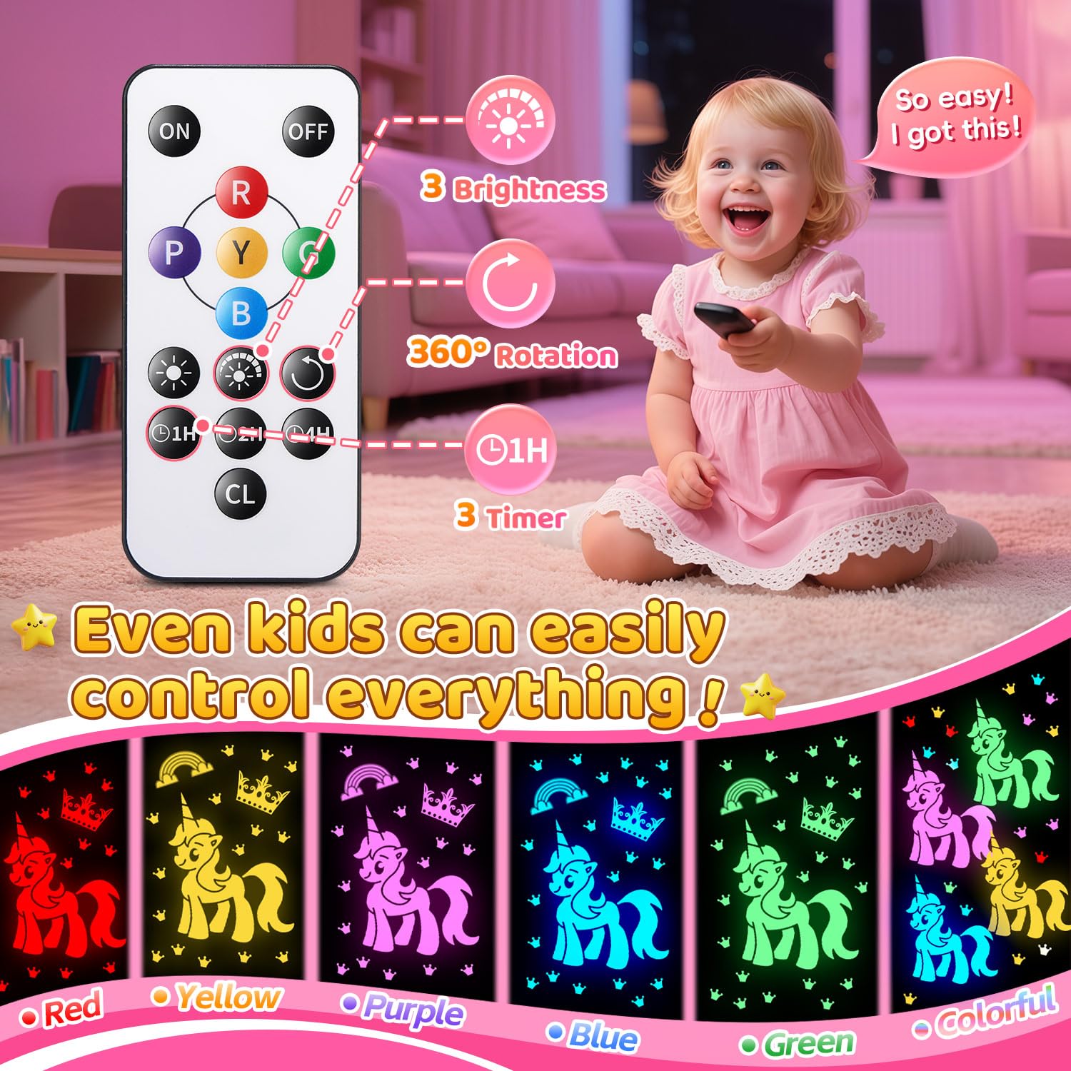 STARYOU night light timer allows 1, 2, or 4 hour auto-off