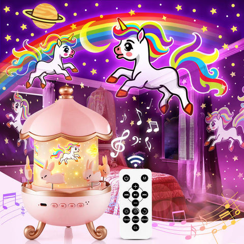 Staryou Sound Machine Baby Night Light Projector with remote control for easy bedtime setup.
