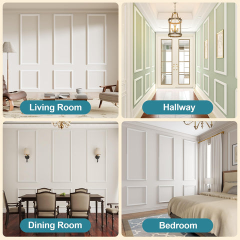Staycalis Home precut molding kit moisture-proof material resists warping in humid spaces.