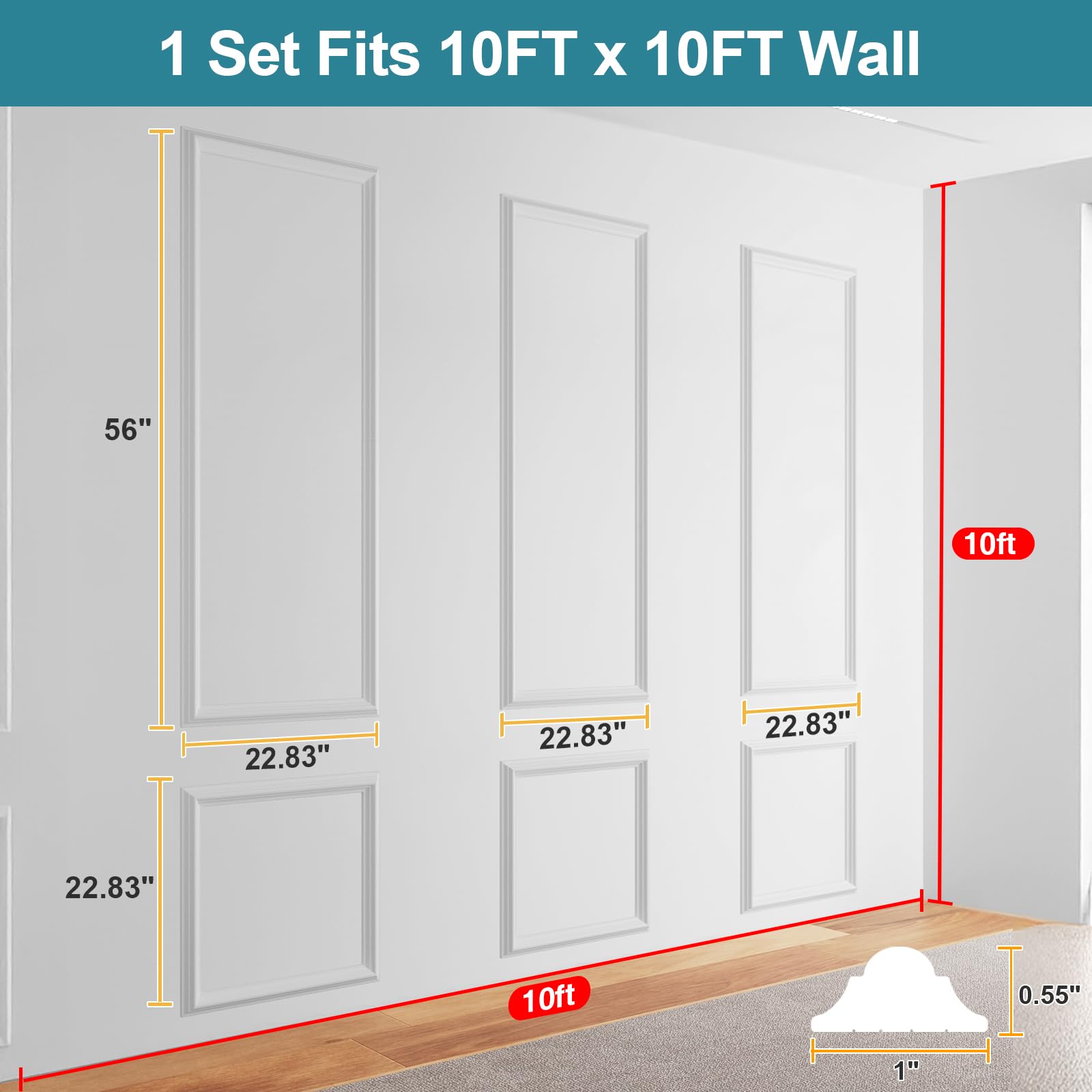 Staycalis Home precut molding kit painting-ready surface ideal for customized décor.