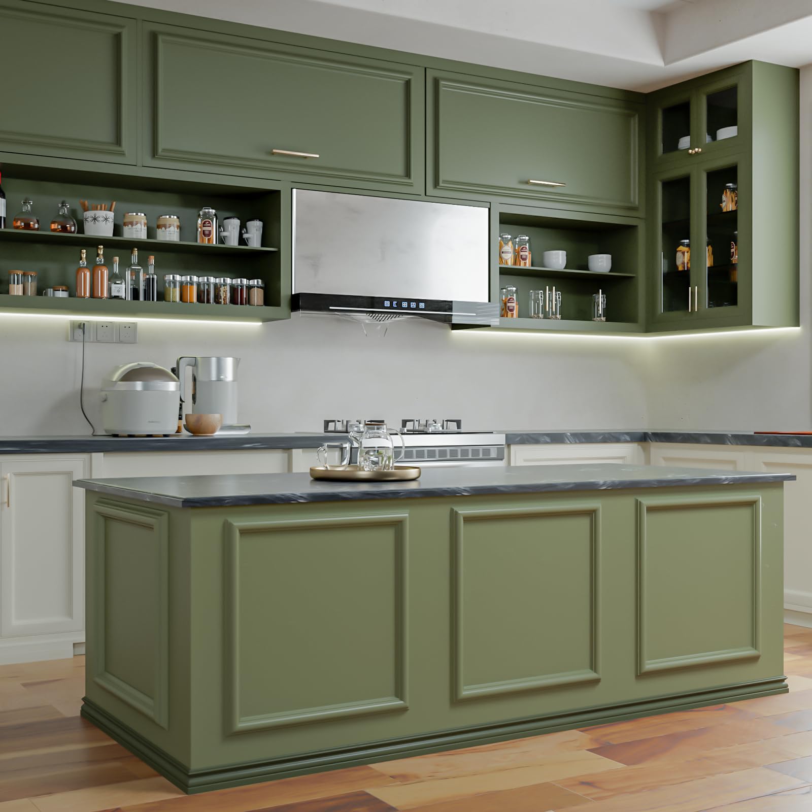 Staycalis Home precut molding kit wall frame surround adds visual depth to walls.