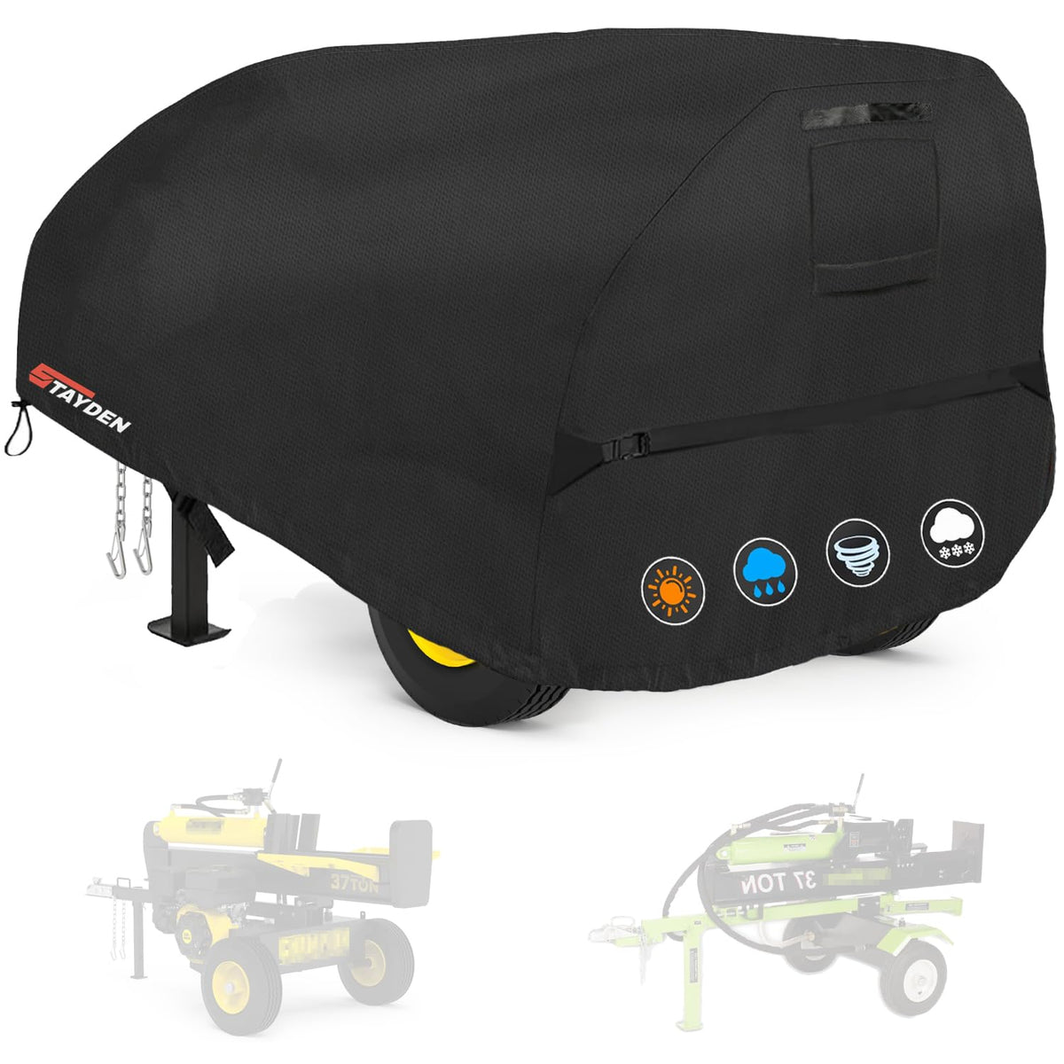 STAYDEN log splitter cover 1200D protects your machine from rain and dust.
