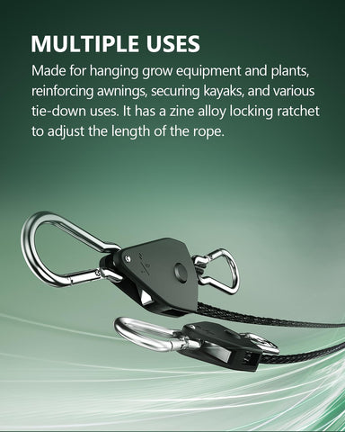 STAYGROW heavy-duty ratchet strap securing overhead gear