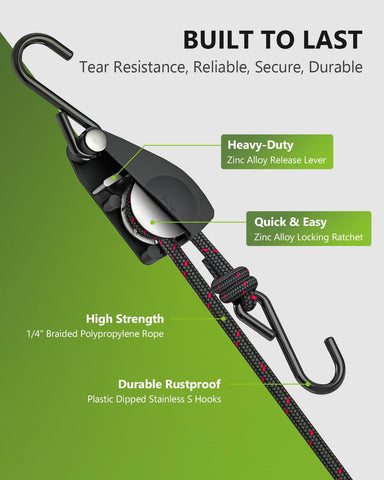 STAYGROW S-hooks with vinyl sleeve protect hull and prevent slipping.
