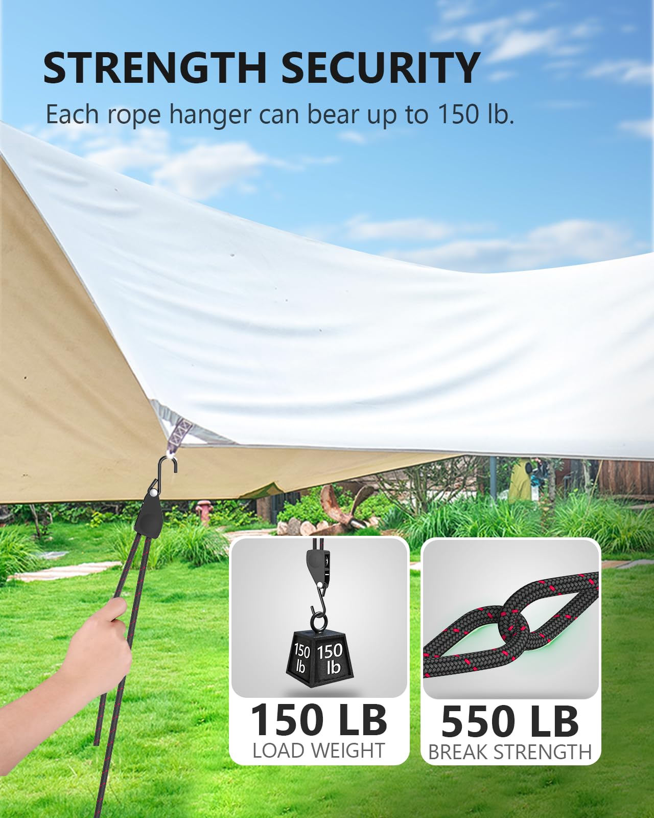 Vinyl-sleeved S-hooks protect the hull while securing gear on any vehicle.
