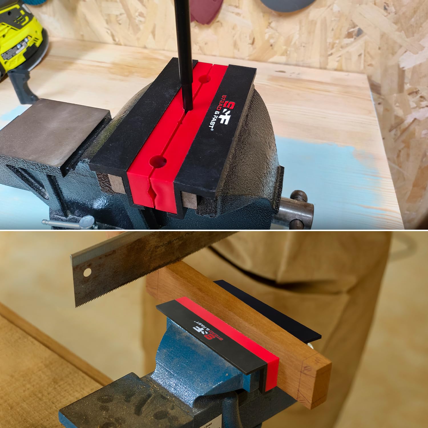 S&F Stead & Fast compatible with bench vises for versatile clamping tasks.