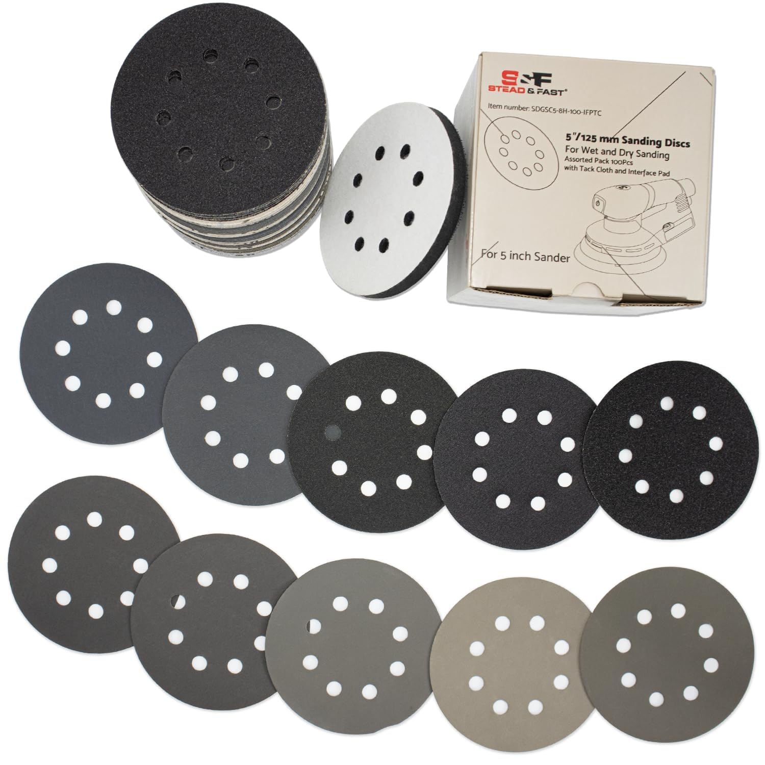 S&F Stead & Fast 80-grit disc for fast material removal on wood