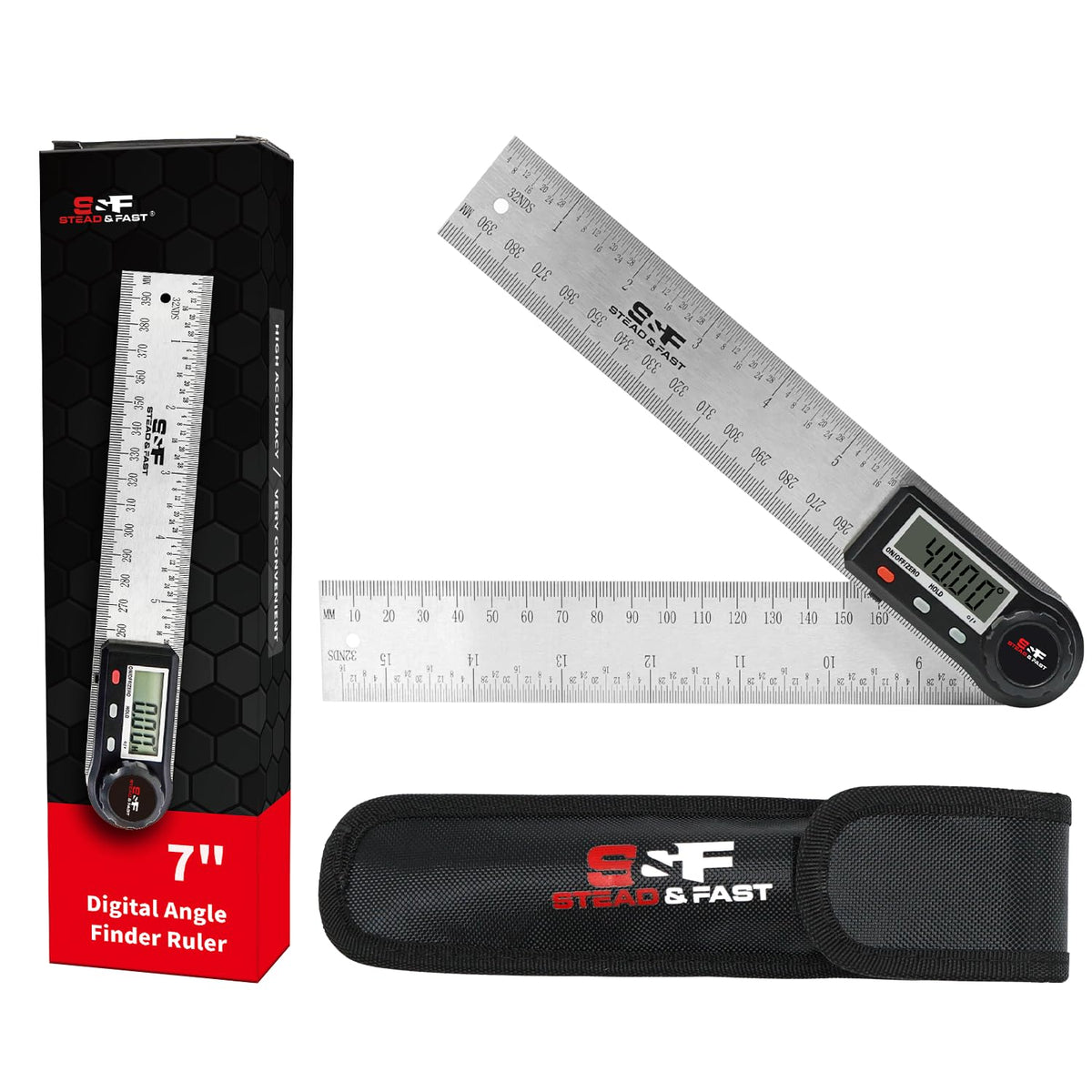 S&F Stead & Fast digital angle finder in case for portable accuracy