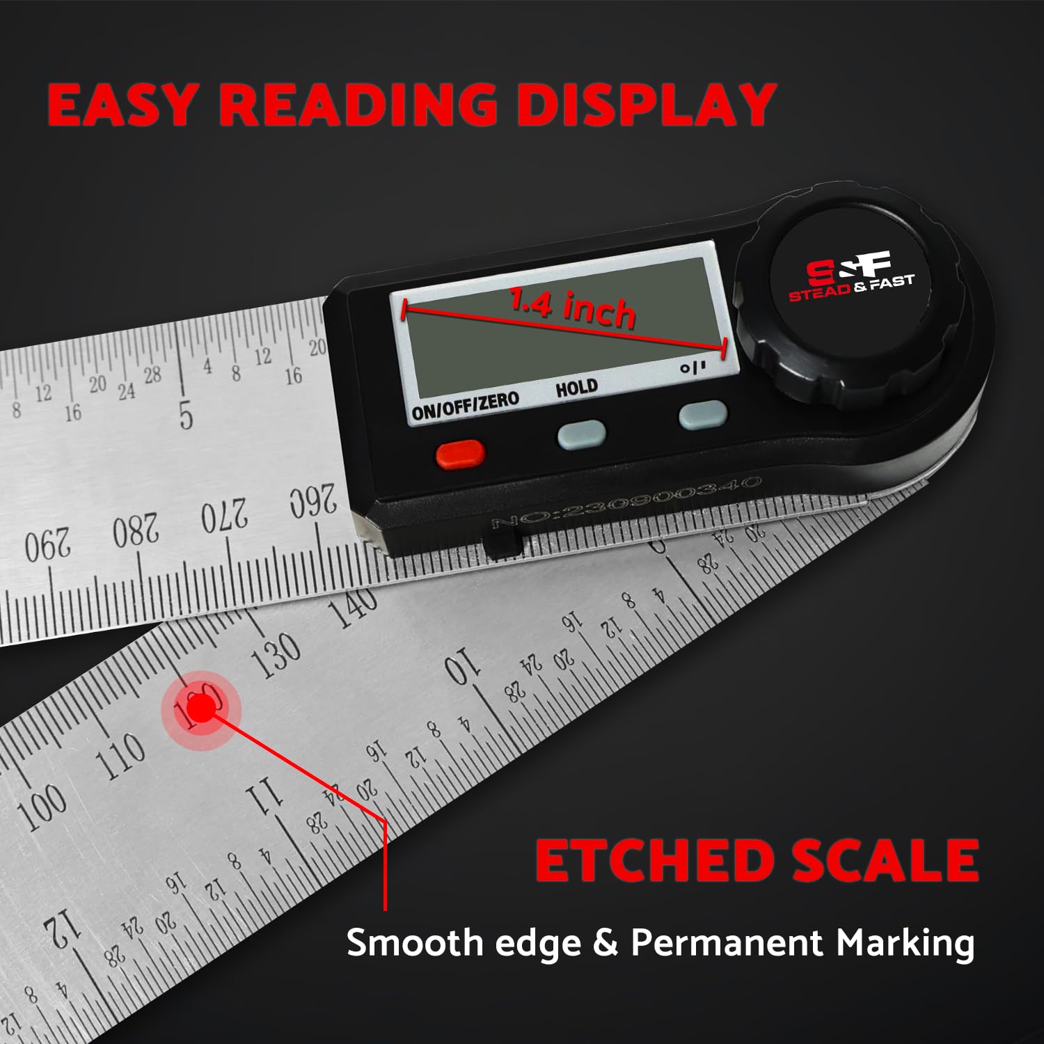 S&F Stead & Fast precision readout at ±0.03 degrees