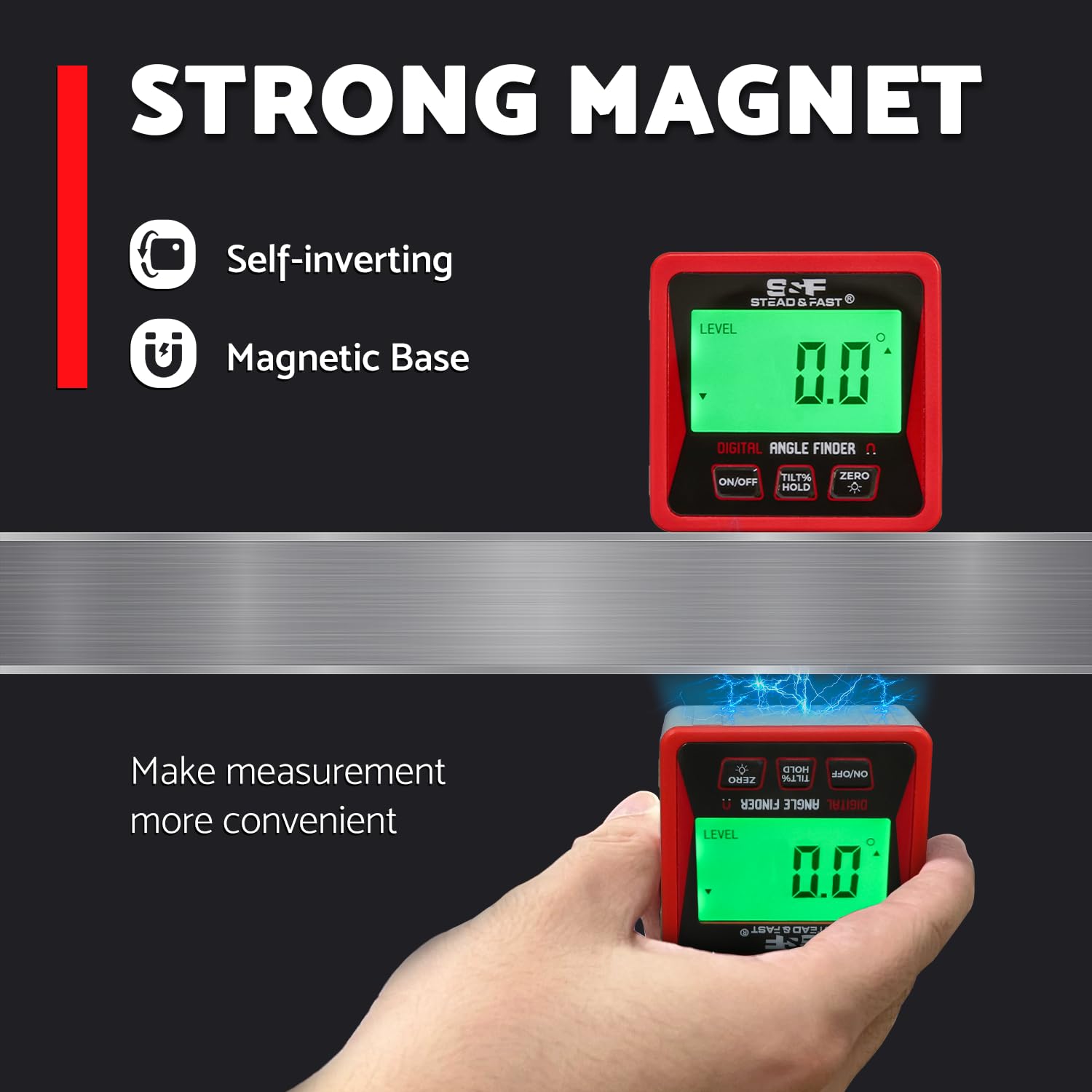 S&F woodworking angle measurement tool captures absolute and relative angles for layouts.